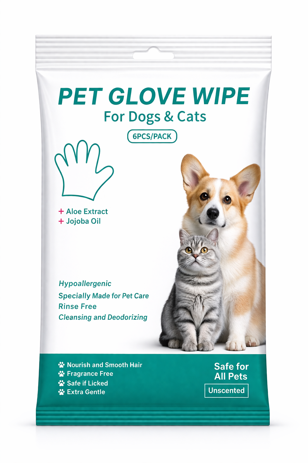 Puppies and Kittens Bathing Deodorization Paws Disposable Cleaning Gloves